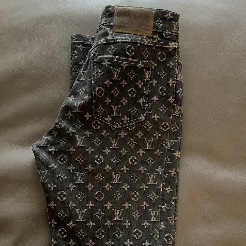 Louis Vuitton Black Monogram Skinny Jeans